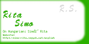 rita simo business card